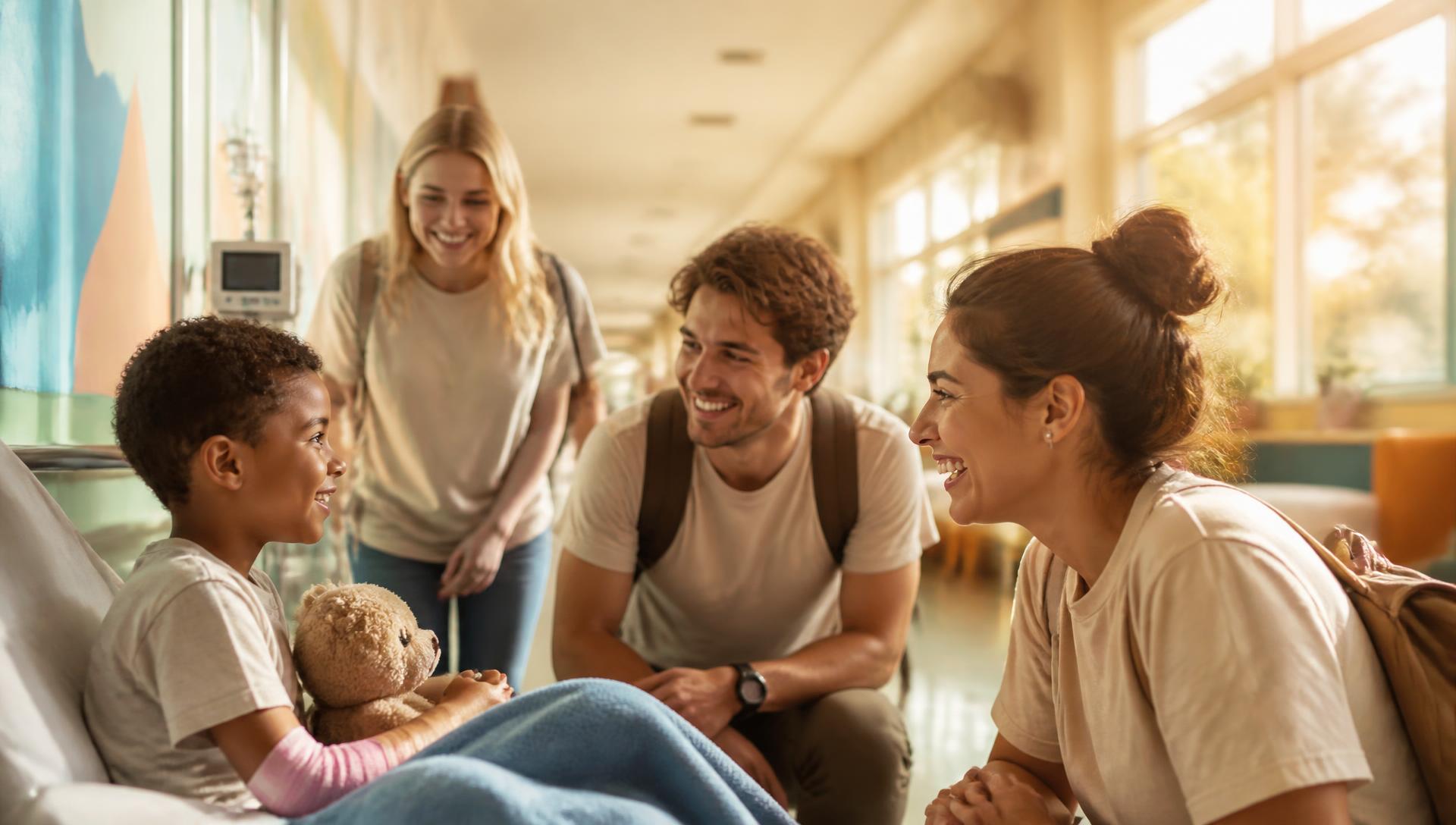 Beautifully Loved volunteers visiting children at a partner hospital in Central Texas